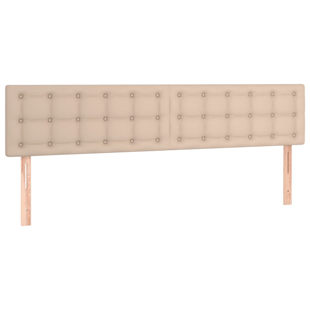 kontinentalseng 200x200 cm kunstlæder cappuccinofarvet