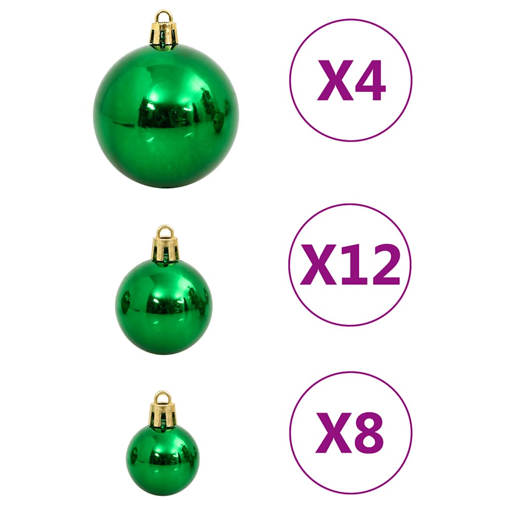julekuglesæt 112 dele polystyren rød / grøn / guldfarvet