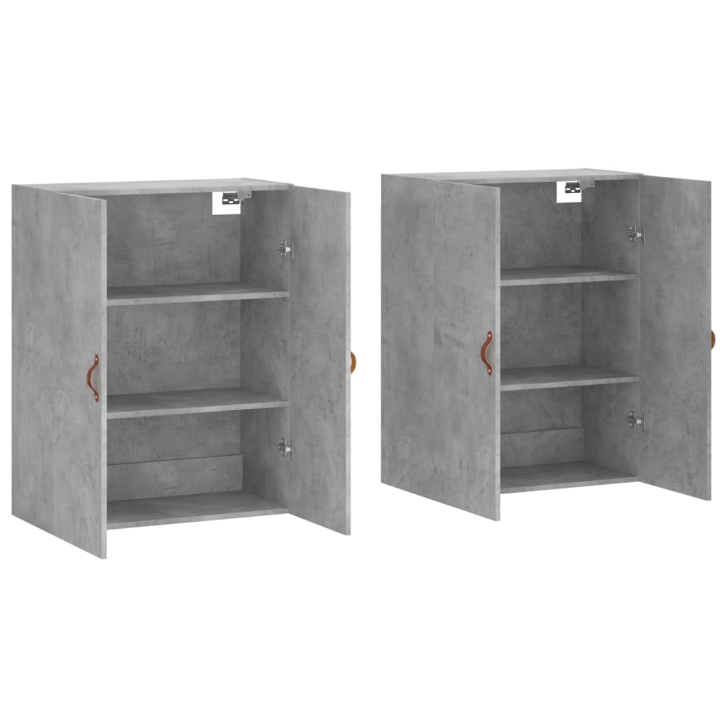 vægskabe 2 stk. 69,5x34x90 cm betongrå