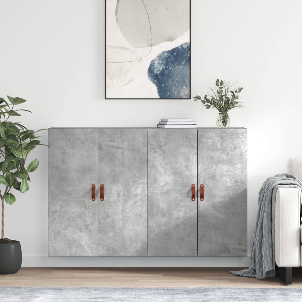 vægskabe 2 stk. 69,5x34x90 cm betongrå
