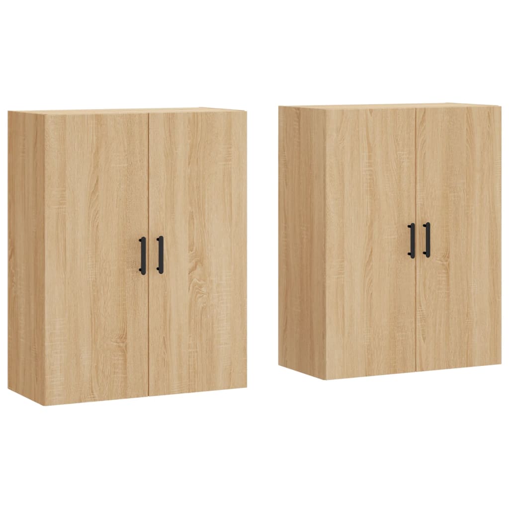 vægskabe 2 stk. 69,5x34x90 cm sonoma-eg