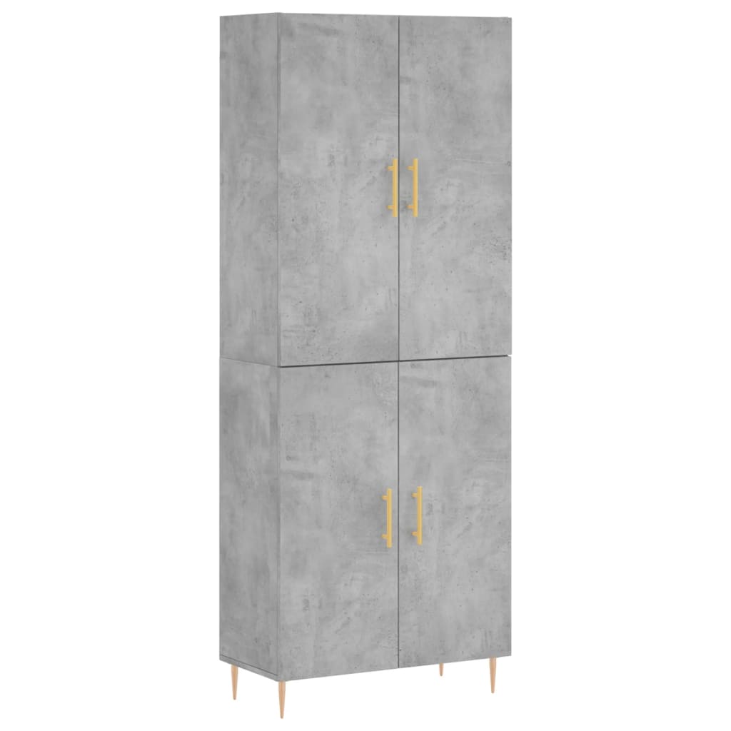 højskab 69,5x34x180 cm konstrueret træ betongrå