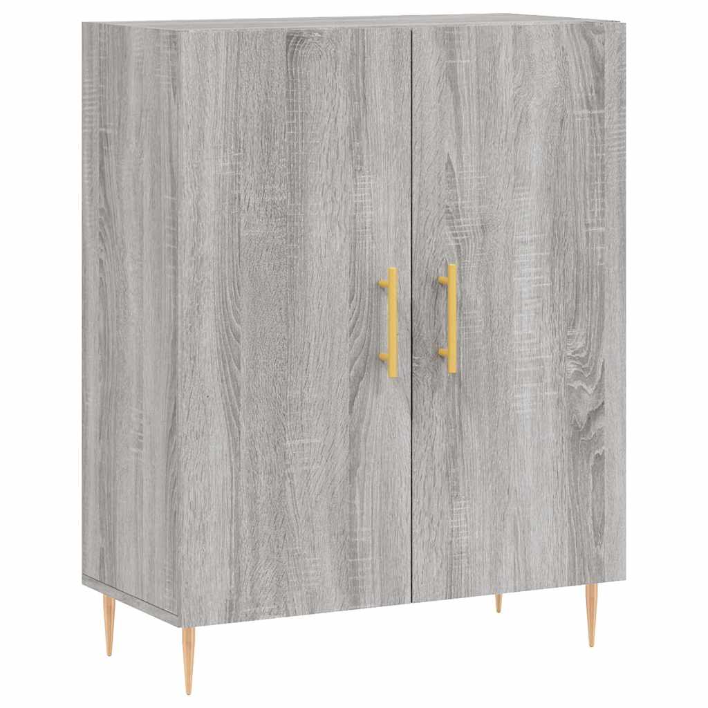 højskab 69,5x34x180 cm konstrueret træ grå sonoma-eg