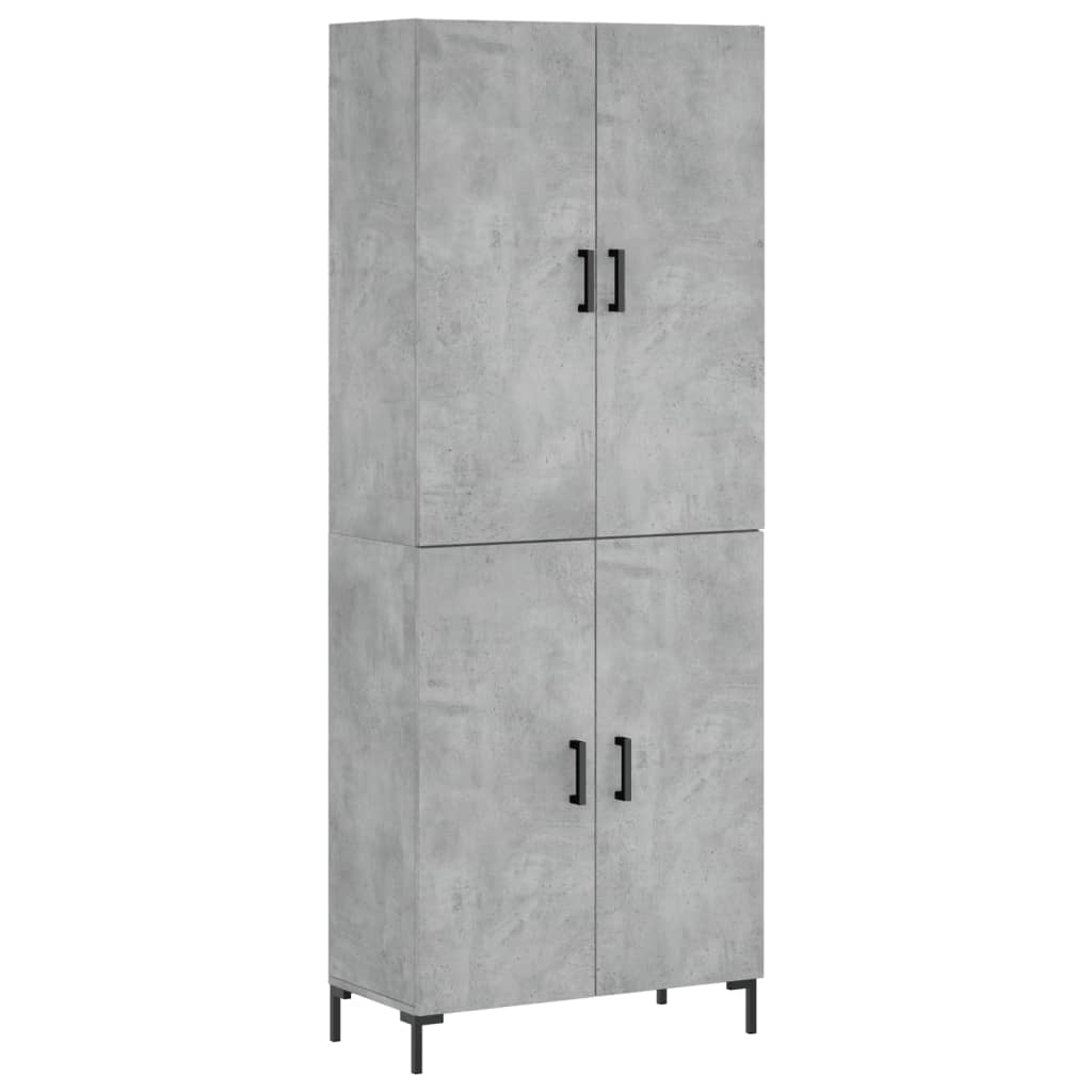 højskab 69,5x34x180 cm konstrueret træ betongrå