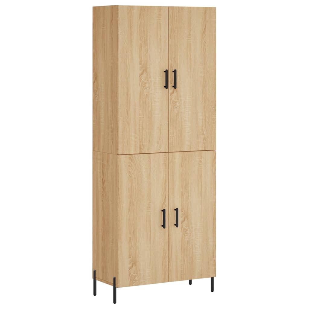 højskab 69,5x34x180 cm konstrueret træ sonoma-eg