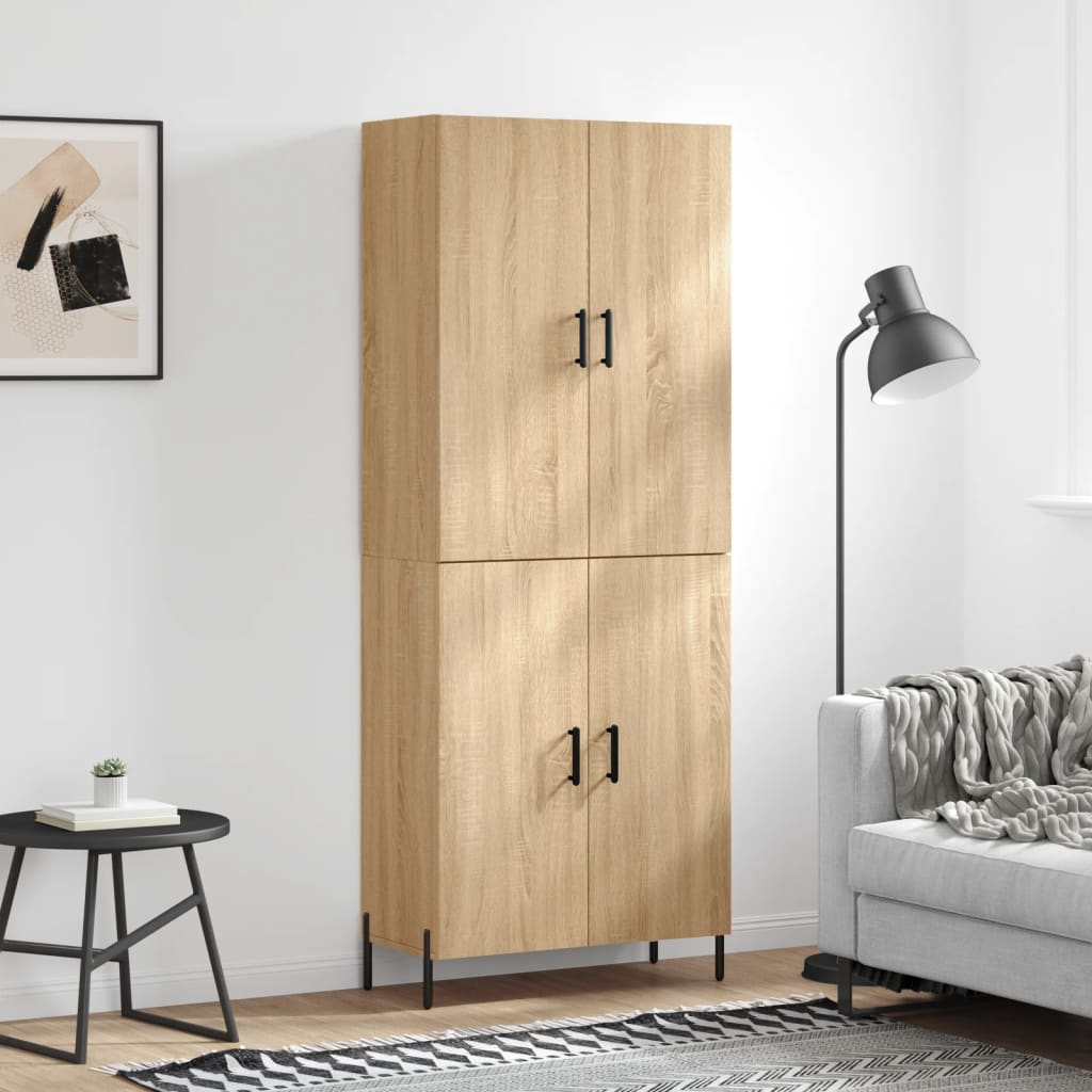 højskab 69,5x34x180 cm konstrueret træ sonoma-eg