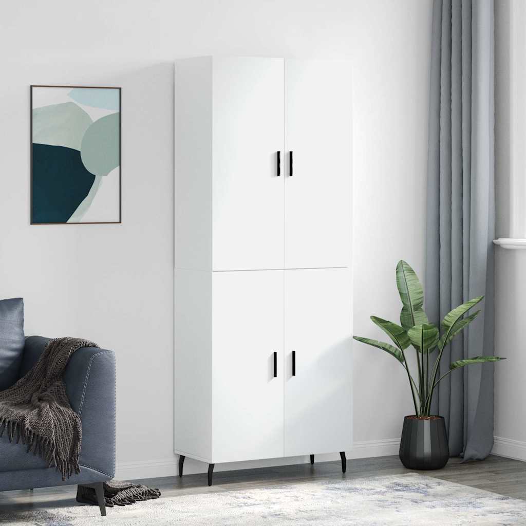 højskab 69,5x34x180 cm konstrueret træ hvid