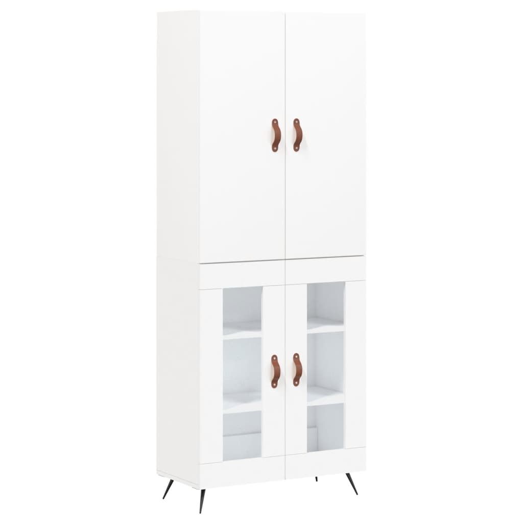 højskab 69,5x34x180 cm konstrueret træ hvid
