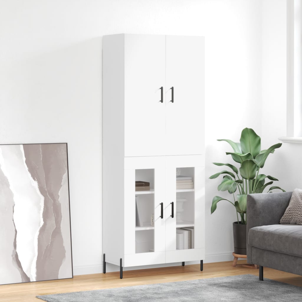 højskab 69,5x34x180 cm konstrueret træ hvid