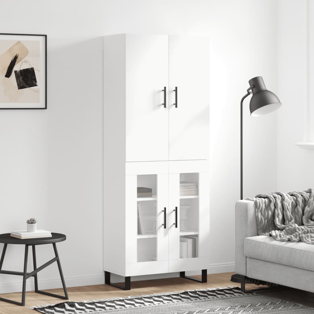 højskab 69,5x34x180 cm konstrueret træ hvid