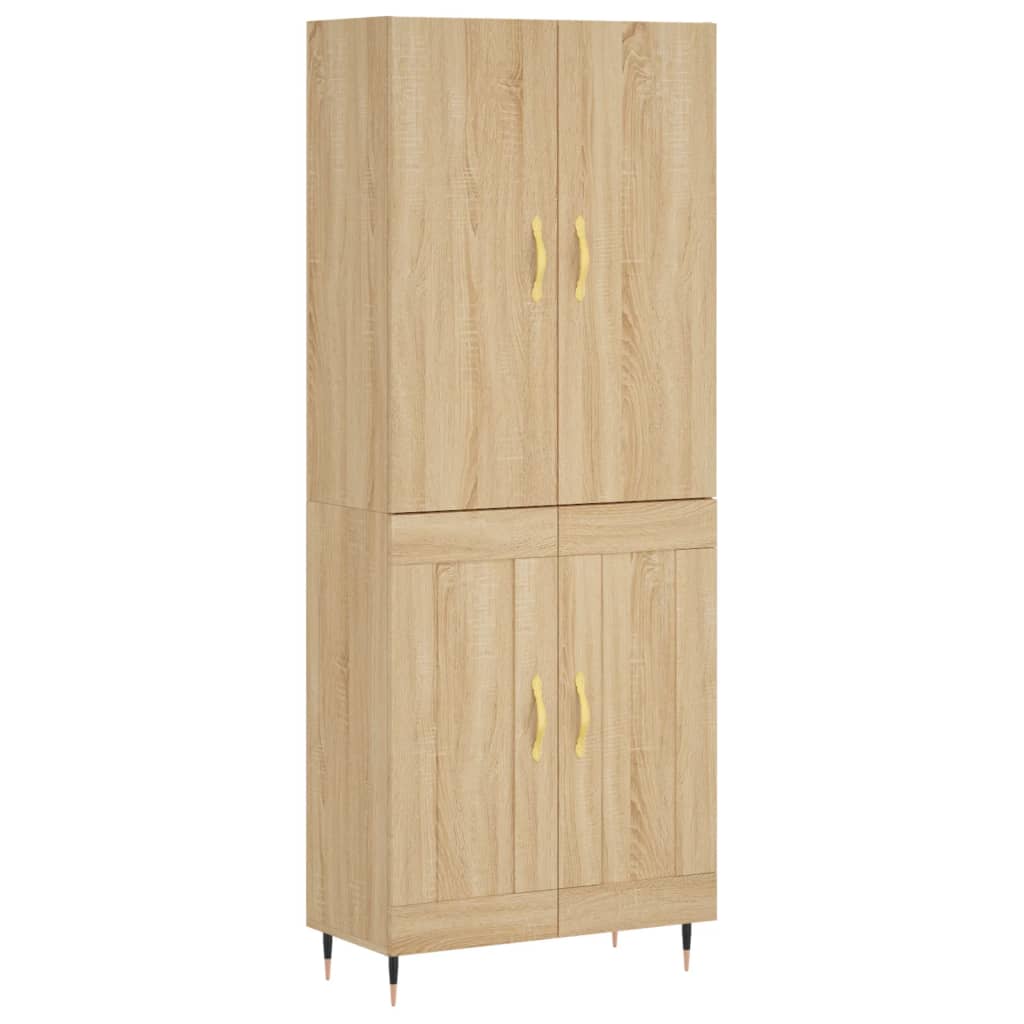 højskab 69,5x34x180 cm konstrueret træ sonoma-eg
