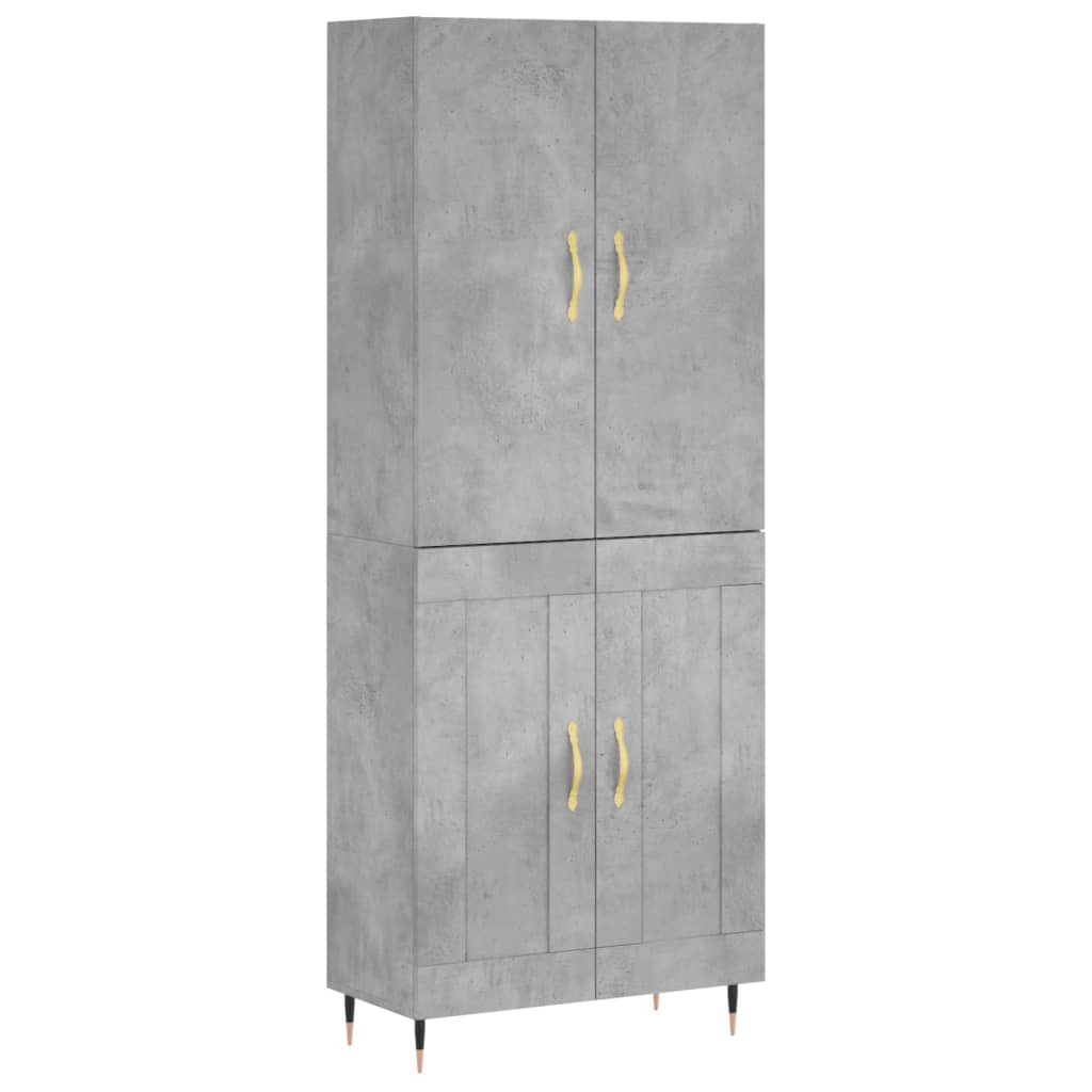 højskab 69,5x34x180 cm konstrueret træ betongrå