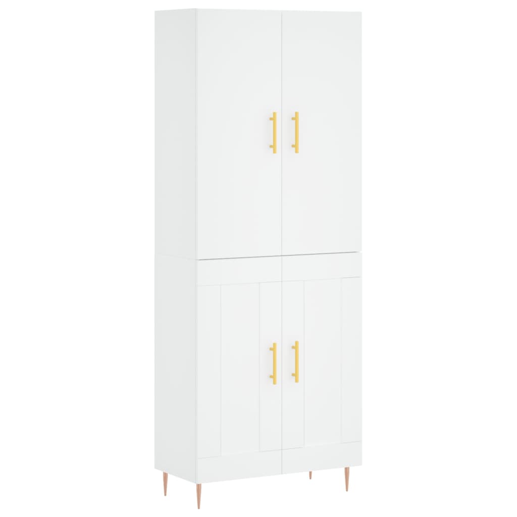højskab 69,5x34x180 cm konstrueret træ hvid