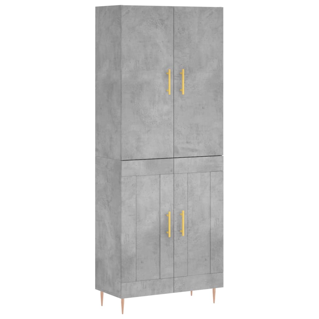 højskab 69,5x34x180 cm konstrueret træ betongrå