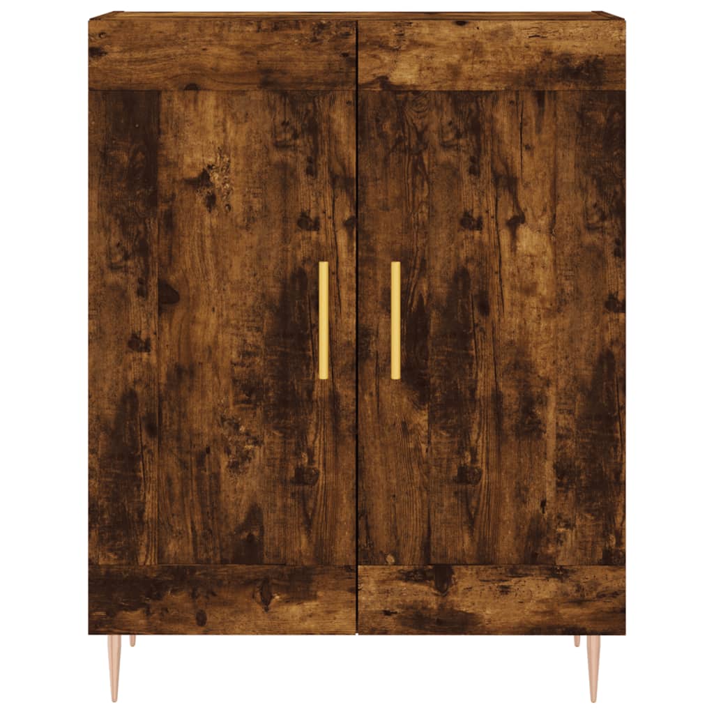 højskab 69,5x34x180 cm konstrueret træ røget egetræsfarve