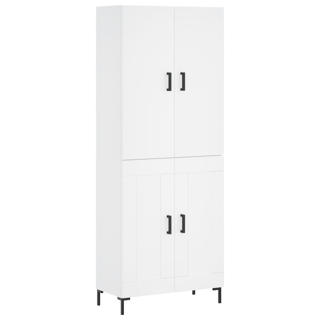 højskab 69,5x34x180 cm konstrueret træ hvid