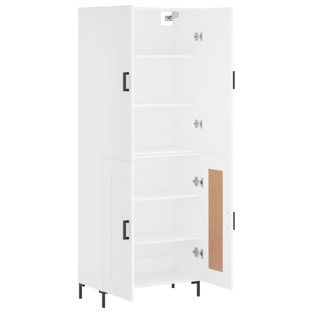 højskab 69,5x34x180 cm konstrueret træ hvid