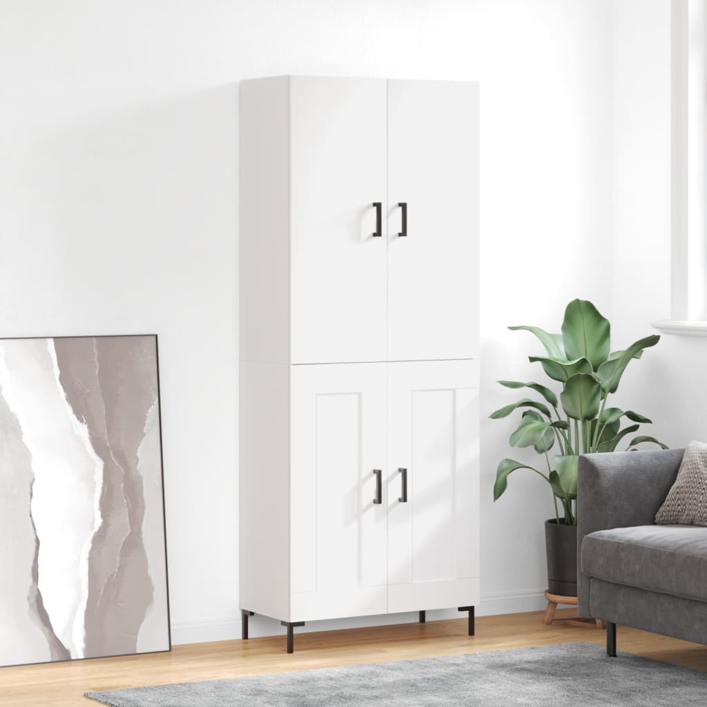 højskab 69,5x34x180 cm konstrueret træ hvid