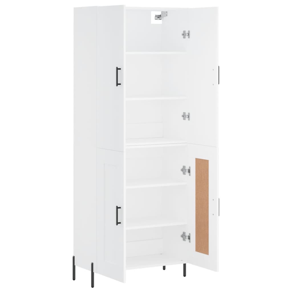 højskab 69,5x34x180 cm konstrueret træ hvid