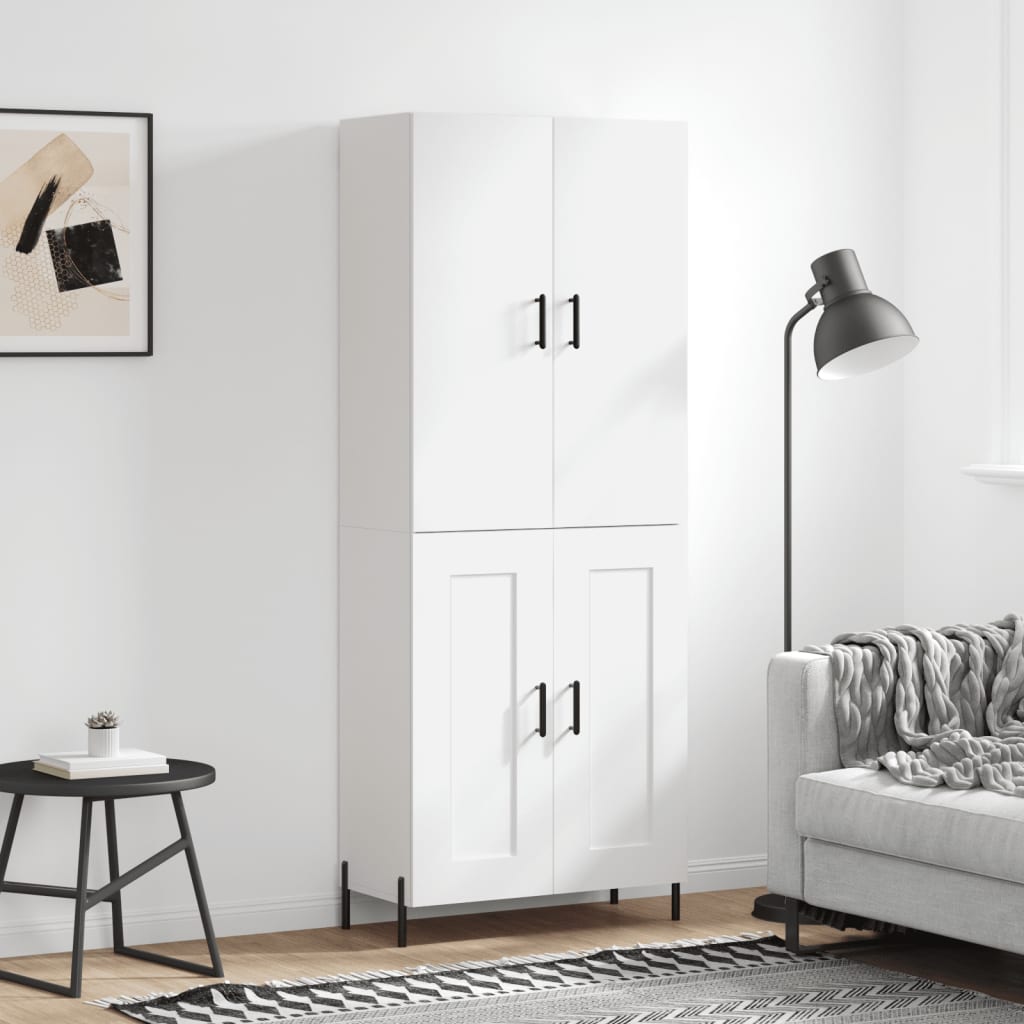 højskab 69,5x34x180 cm konstrueret træ hvid