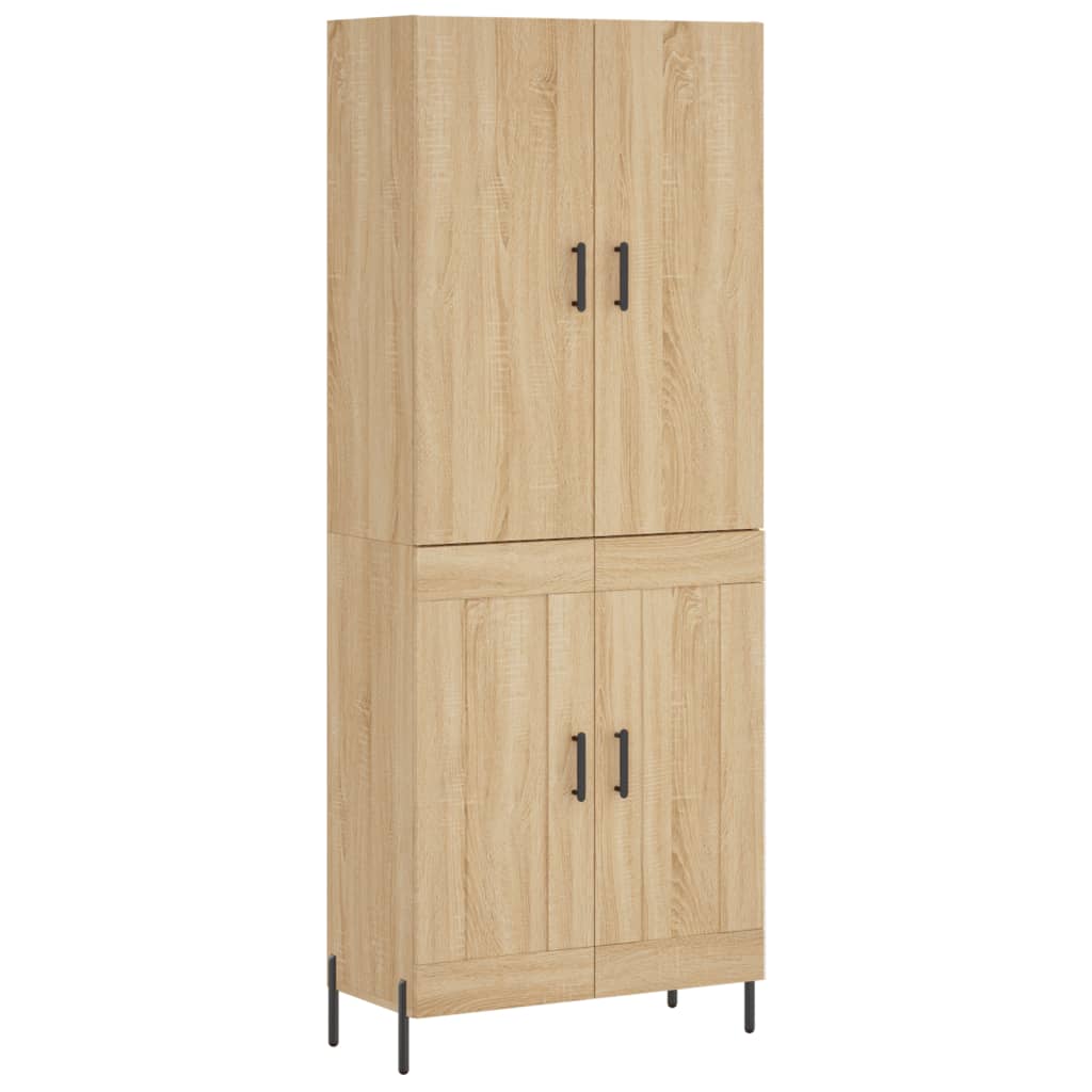 højskab 69,5x34x180 cm konstrueret træ sonoma-eg