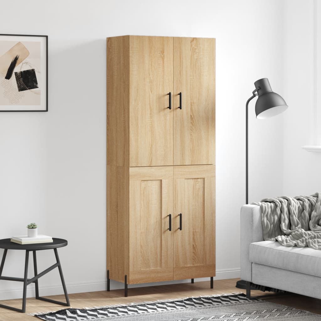 højskab 69,5x34x180 cm konstrueret træ sonoma-eg