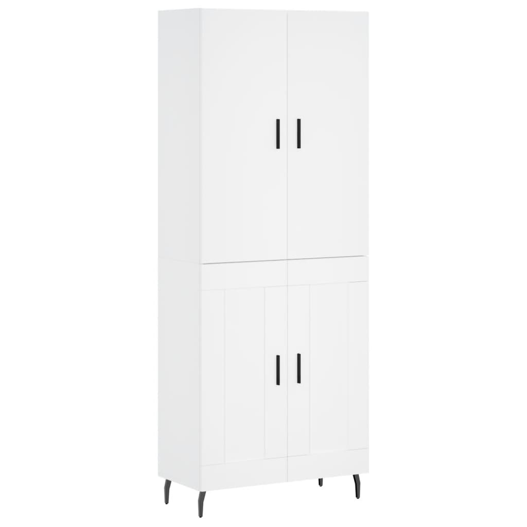 højskab 69,5x34x180 cm konstrueret træ hvid