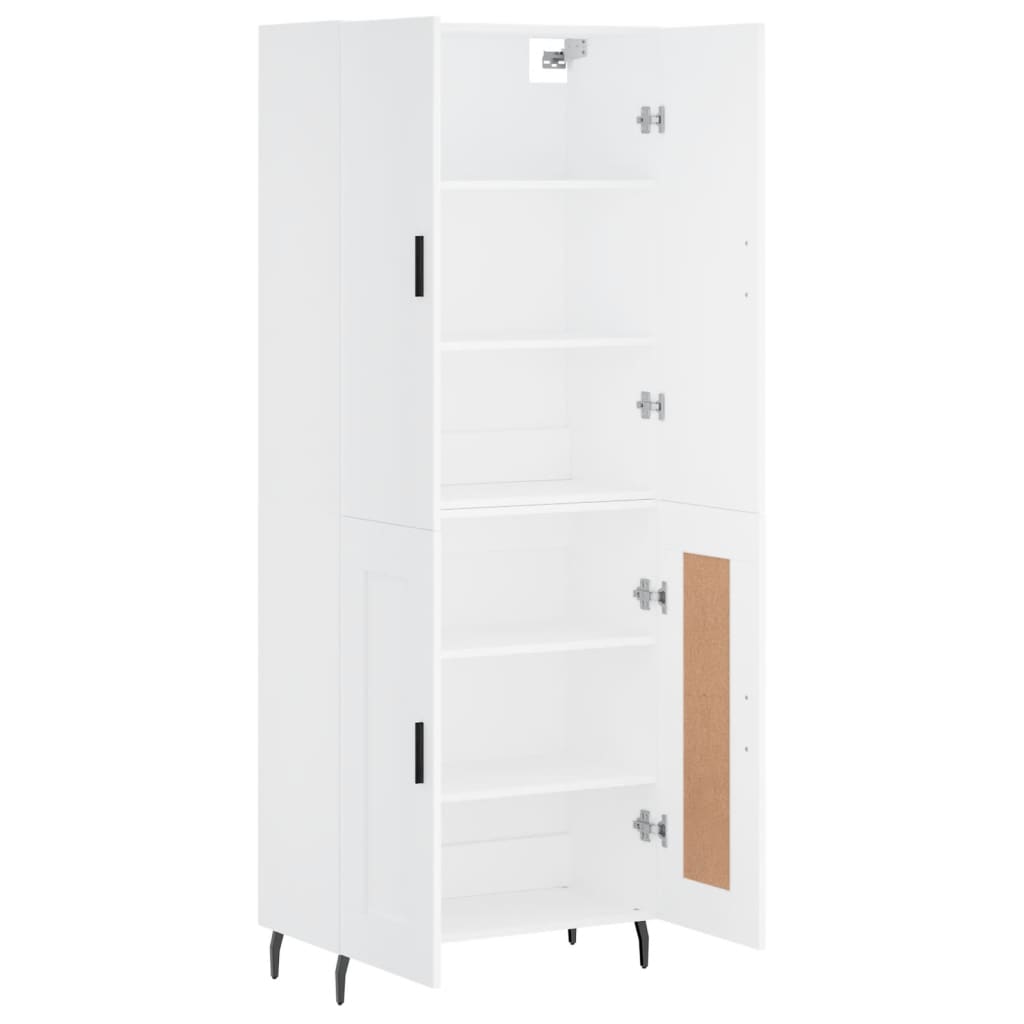 højskab 69,5x34x180 cm konstrueret træ hvid
