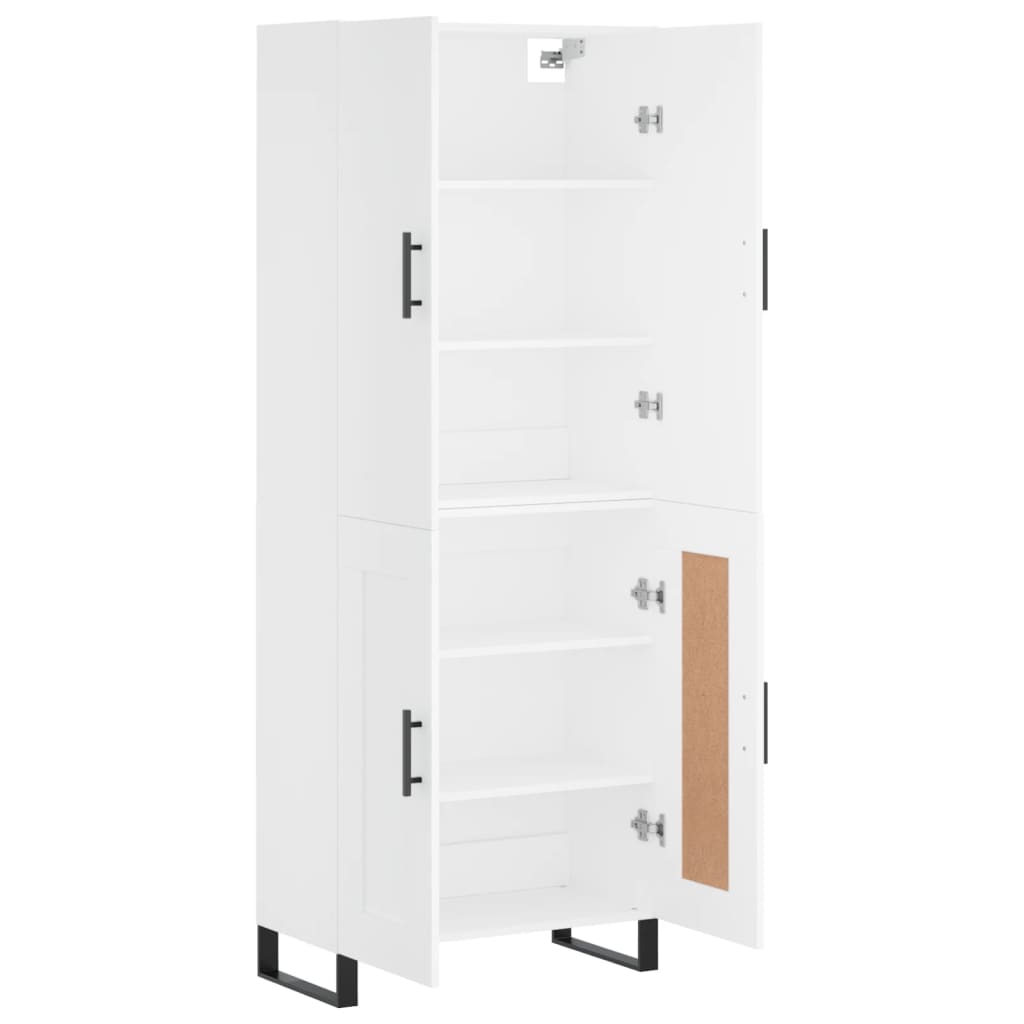 højskab 69,5x34x180 cm konstrueret træ hvid