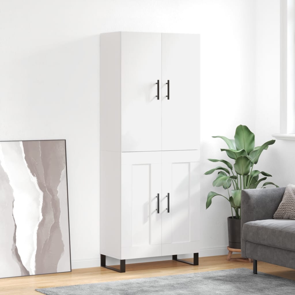 højskab 69,5x34x180 cm konstrueret træ hvid