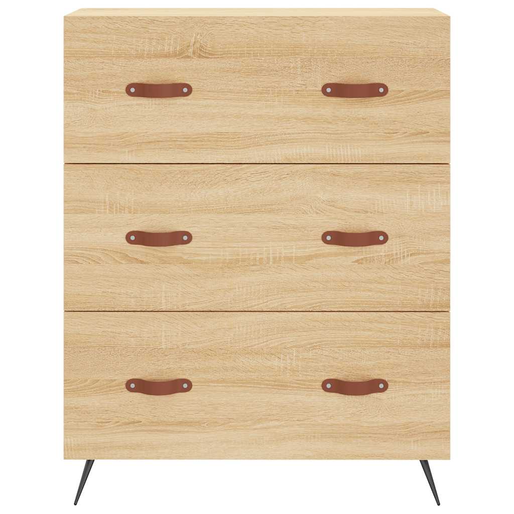 højskab 69,5x34x180 cm konstrueret træ sonoma-eg