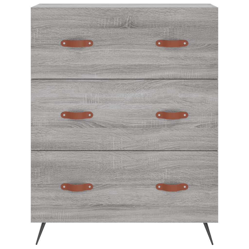højskab 69,5x34x180 cm konstrueret træ grå sonoma-eg
