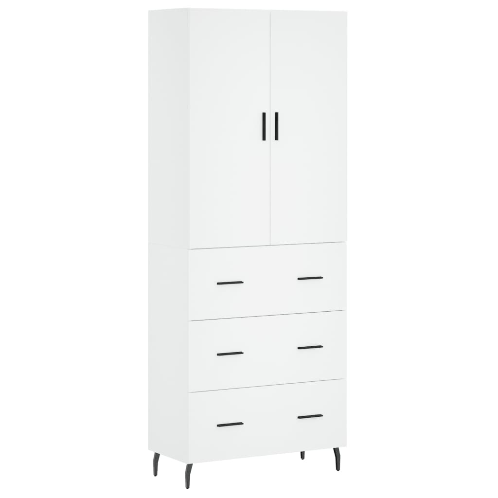 højskab 69,5x34x180 cm konstrueret træ hvid