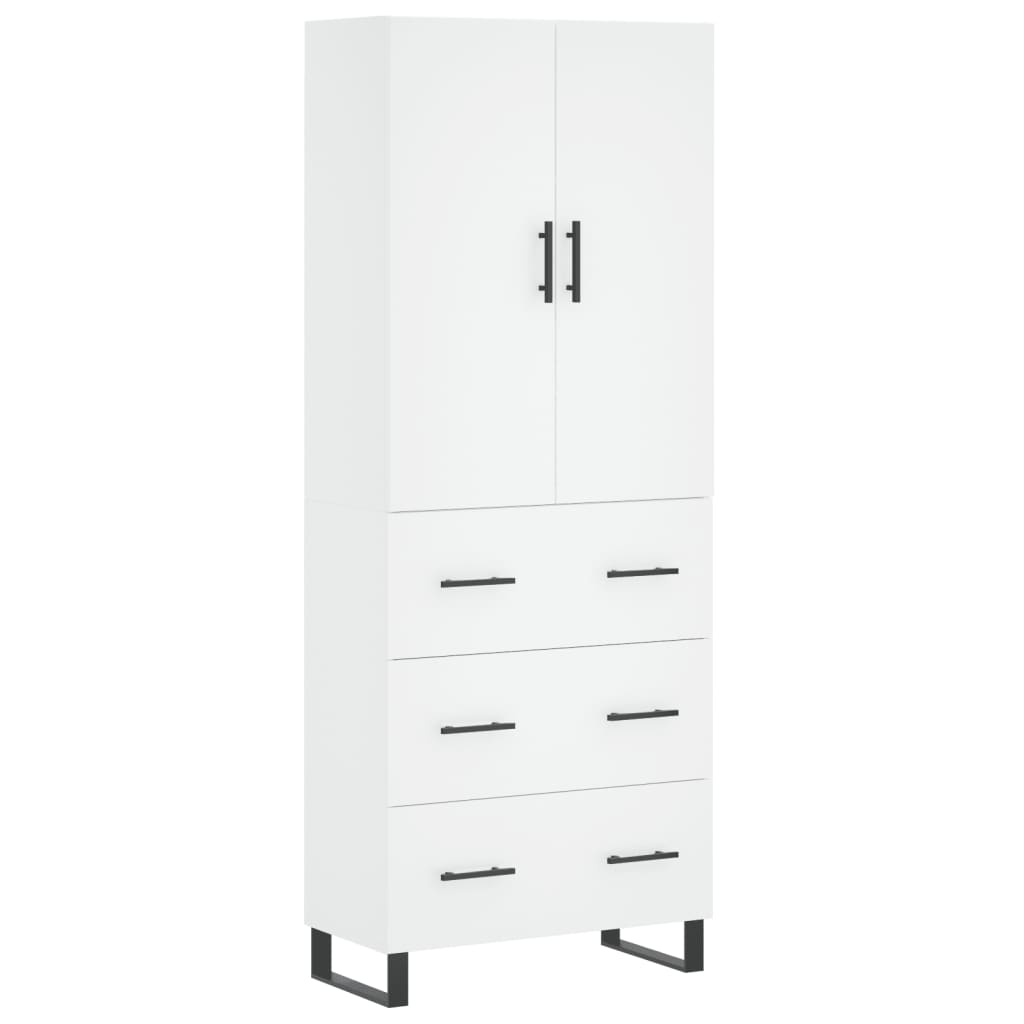 højskab 69,5x34x180 cm konstrueret træ hvid