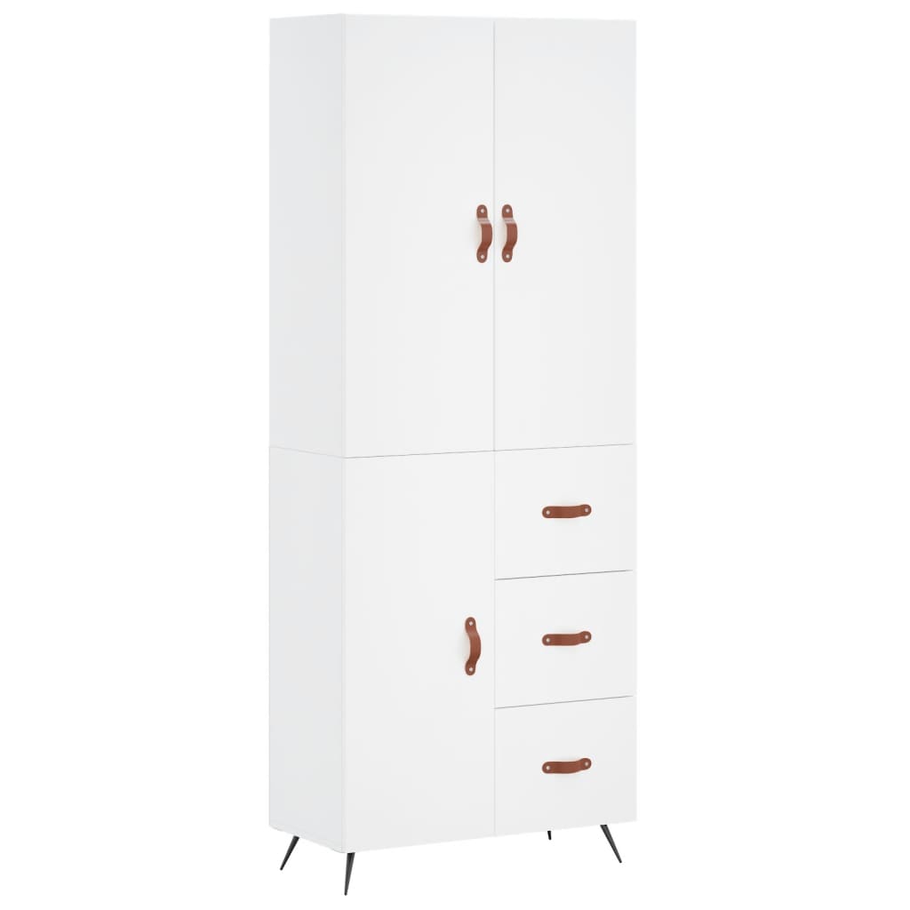 højskab 69,5x34x180 cm konstrueret træ hvid