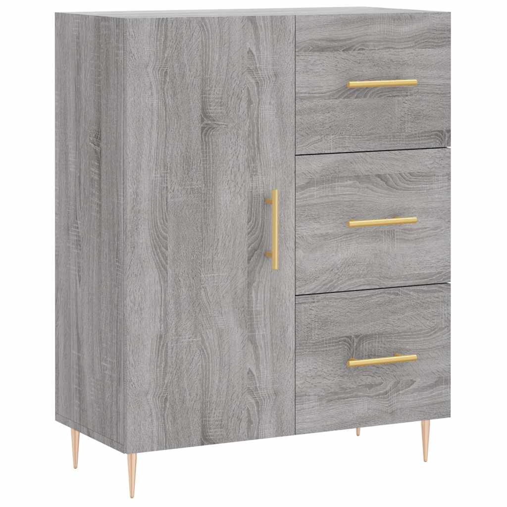højskab 69,5x34x180 cm konstrueret træ grå sonoma-eg