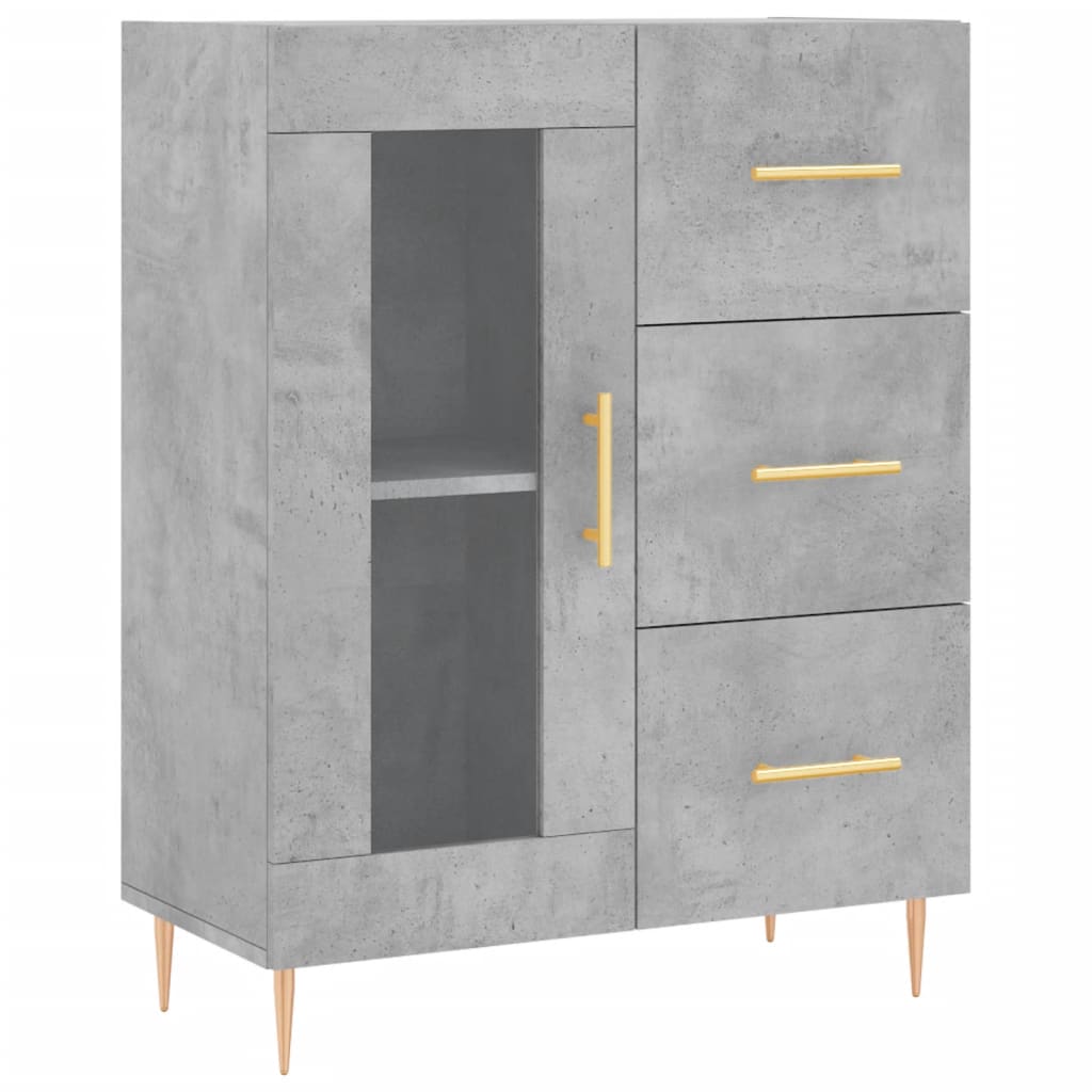 højskab 69,5x34x180 cm konstrueret træ betongrå