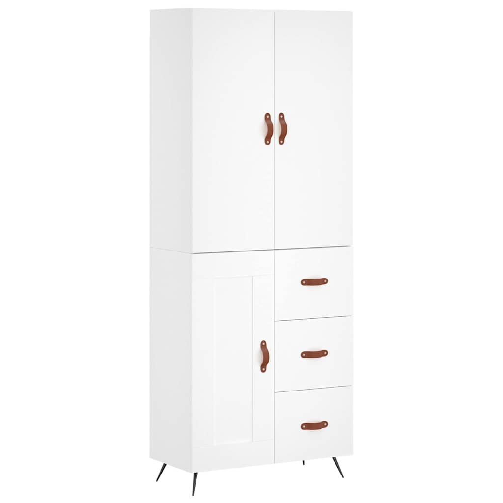 højskab 69,5x34x180 cm konstrueret træ hvid