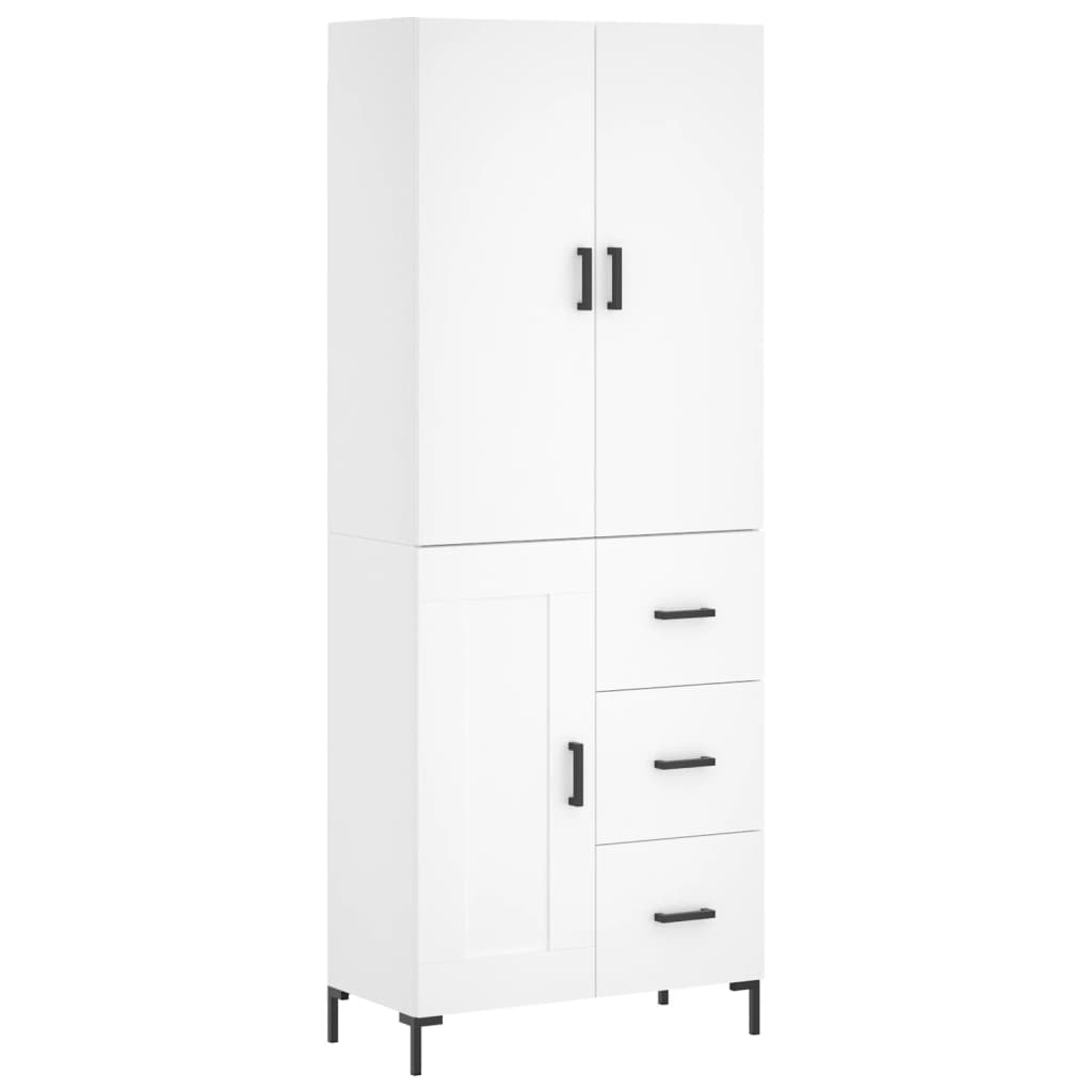 højskab 69,5x34x180 cm konstrueret træ hvid