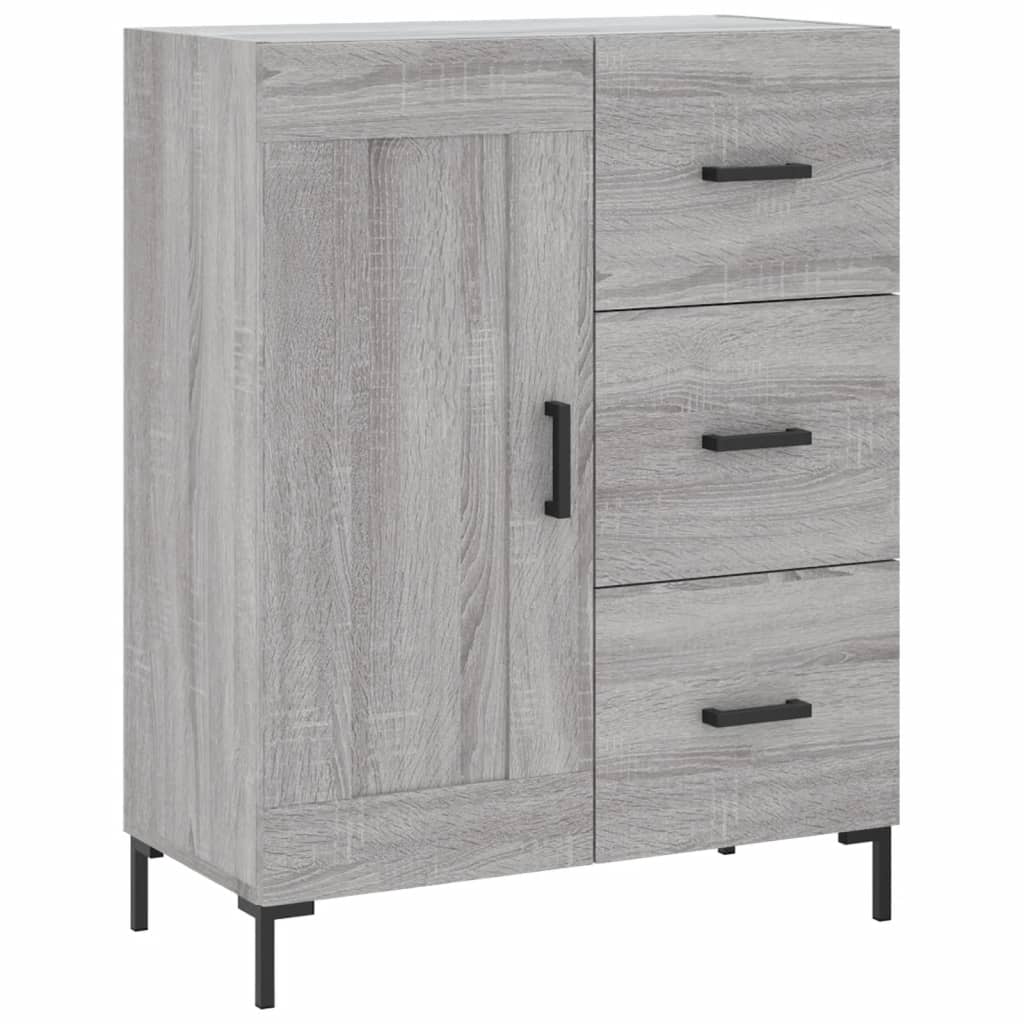 højskab 69,5x34x180 cm konstrueret træ grå sonoma-eg