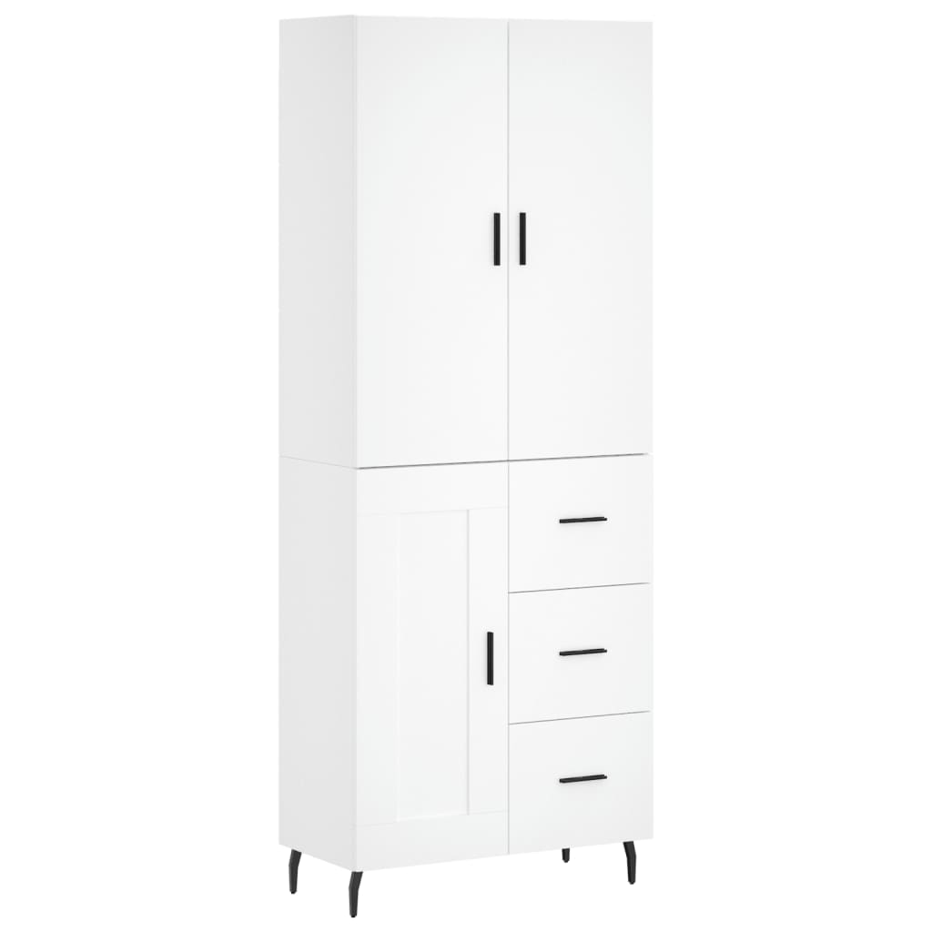 højskab 69,5x34x180 cm konstrueret træ hvid