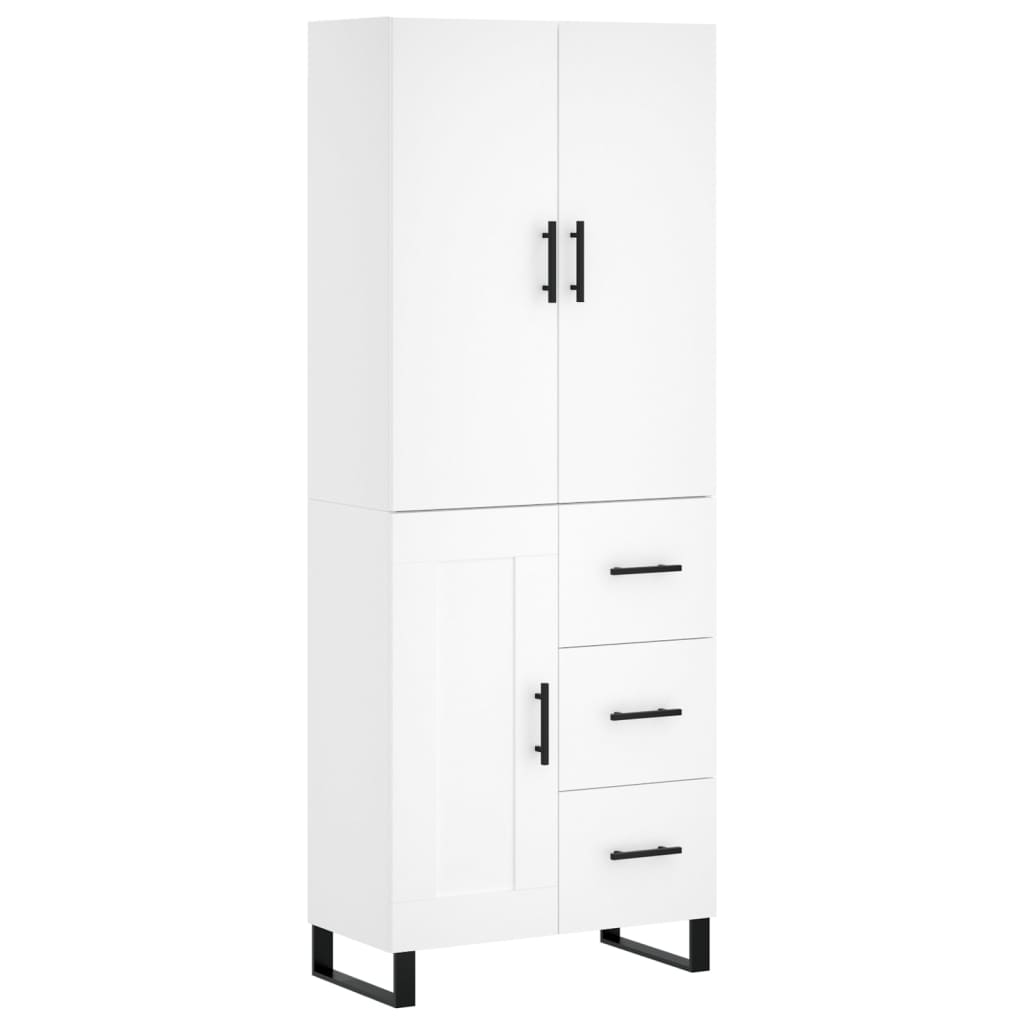 højskab 69,5x34x180 cm konstrueret træ hvid