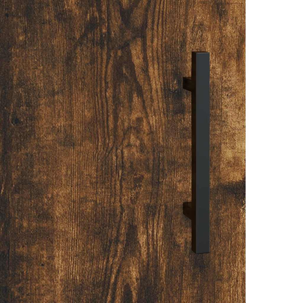 højskab 69,5x34x180 cm konstrueret træ røget egetræsfarve