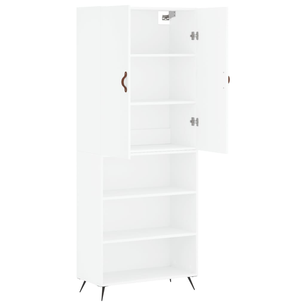 højskab 69,5x34x180 cm konstrueret træ hvid