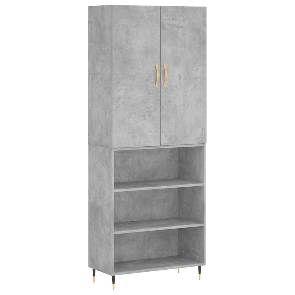 højskab 69,5x34x180 cm konstrueret træ betongrå