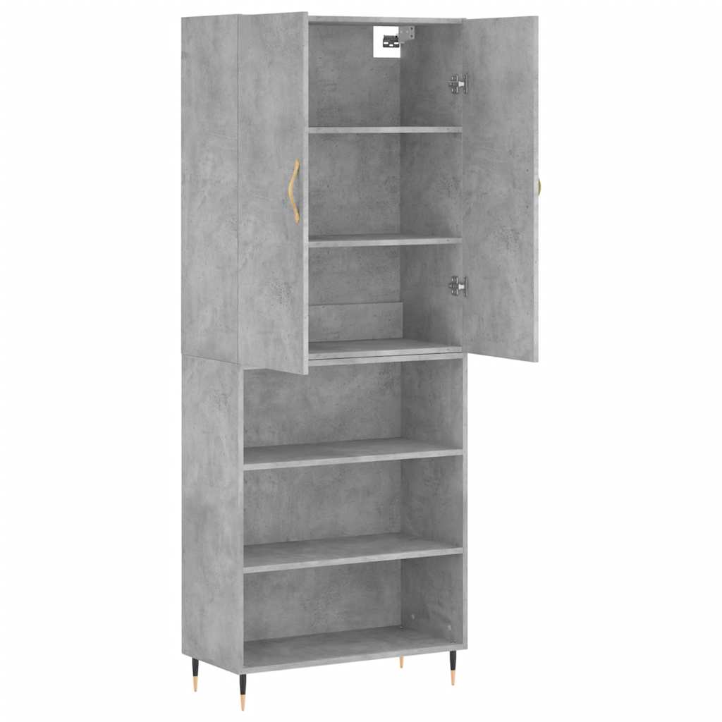 højskab 69,5x34x180 cm konstrueret træ betongrå