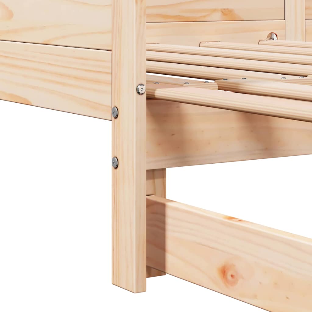 Utrækkelig Dag-seng Brun 203,5 x 184 x 56,5 cm Massivt fyrretræ