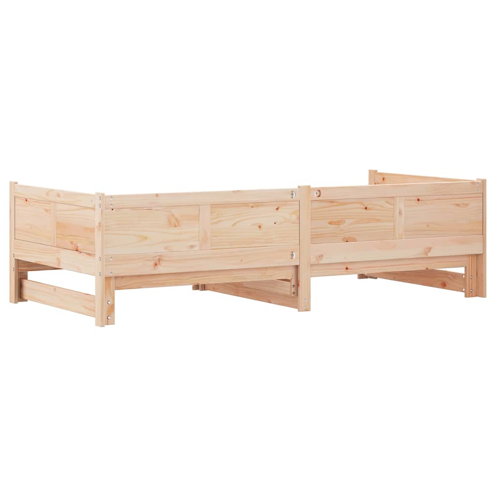 Utrækkelig Dag-seng Brun 203,5 x 184 x 56,5 cm Massivt fyrretræ