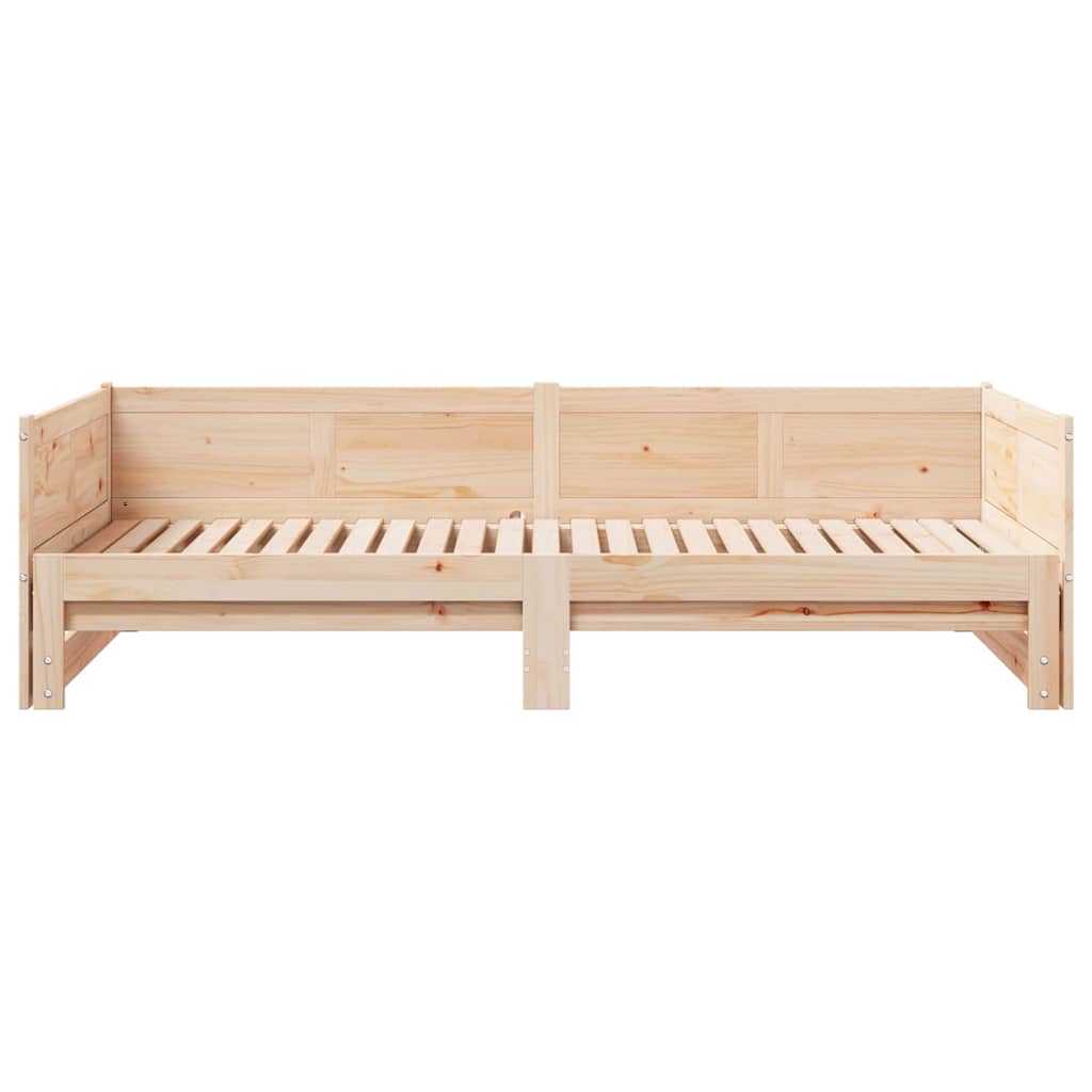 Utrækkelig Dag-seng Brun 203,5 x 184 x 56,5 cm Massivt fyrretræ