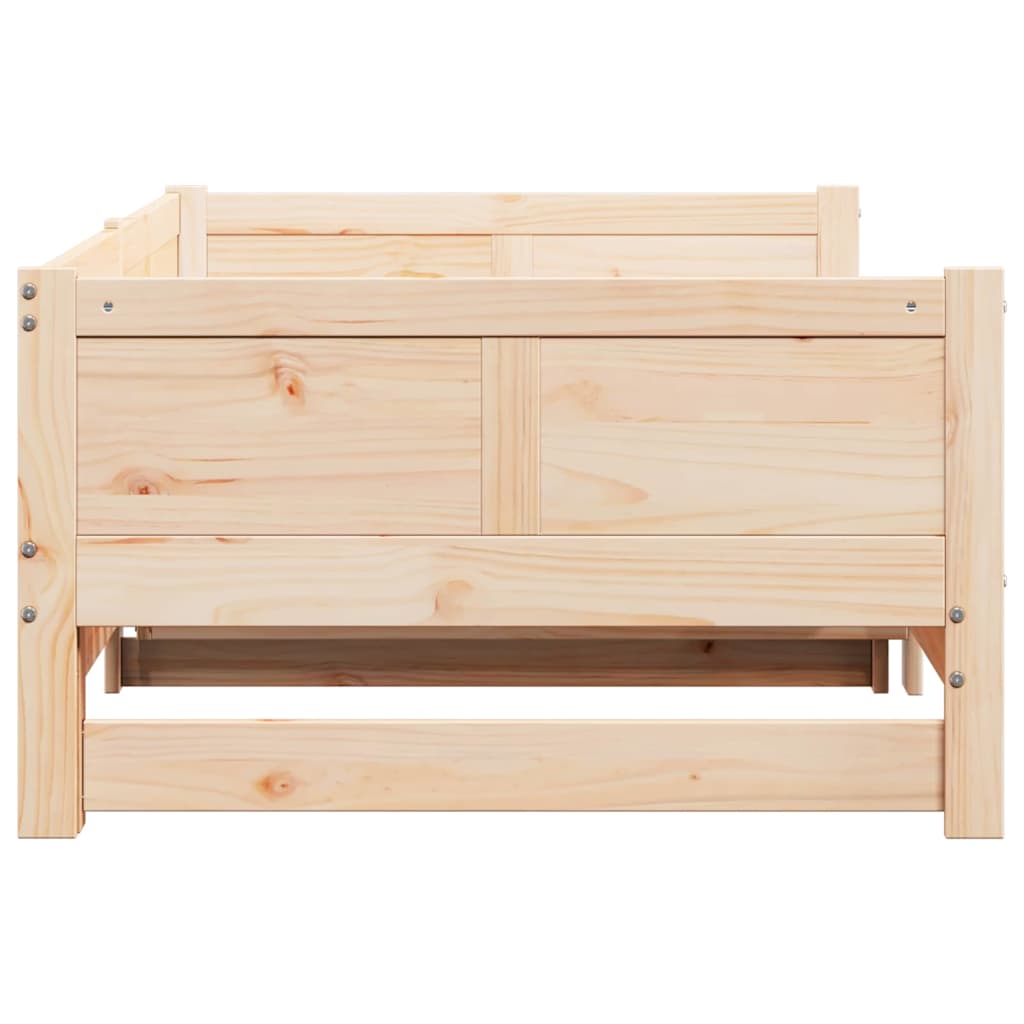 Utrækkelig Dag-seng Brun 203,5 x 184 x 56,5 cm Massivt fyrretræ